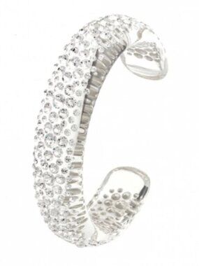 Italian Crystal Swarovski Embedded Clear Cuff Bracelet